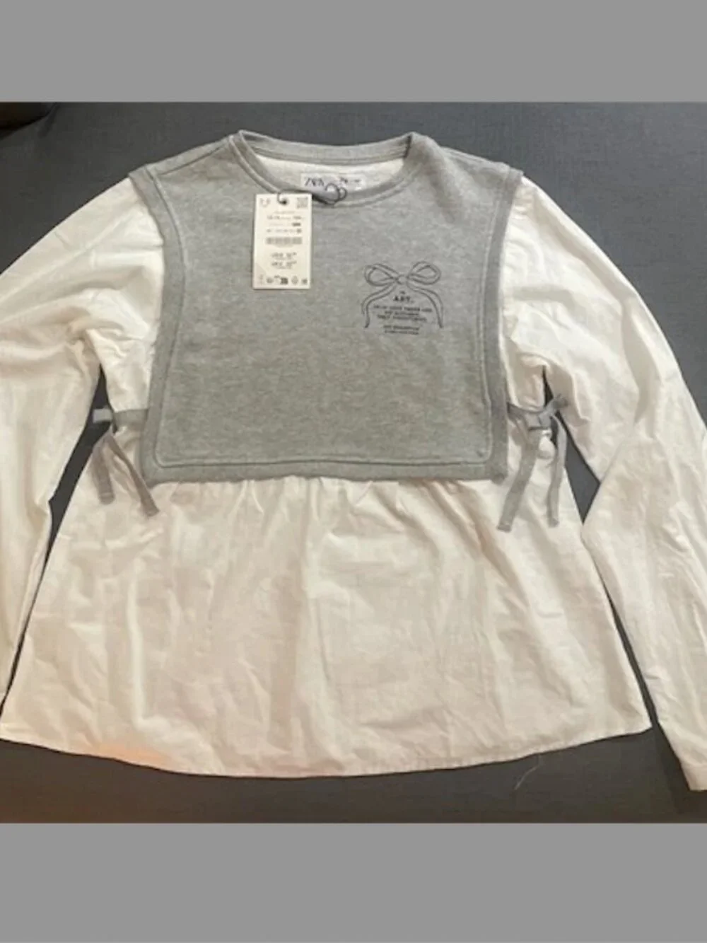 Zara Girls 2-in-1 Layered Top Blouse/Vest Size 13-14 Years NWT